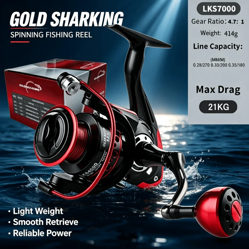 Trolling Reel - OKUMA-SK1000-6000 Rotating Fishing Reel 14+1BB 5.7:1