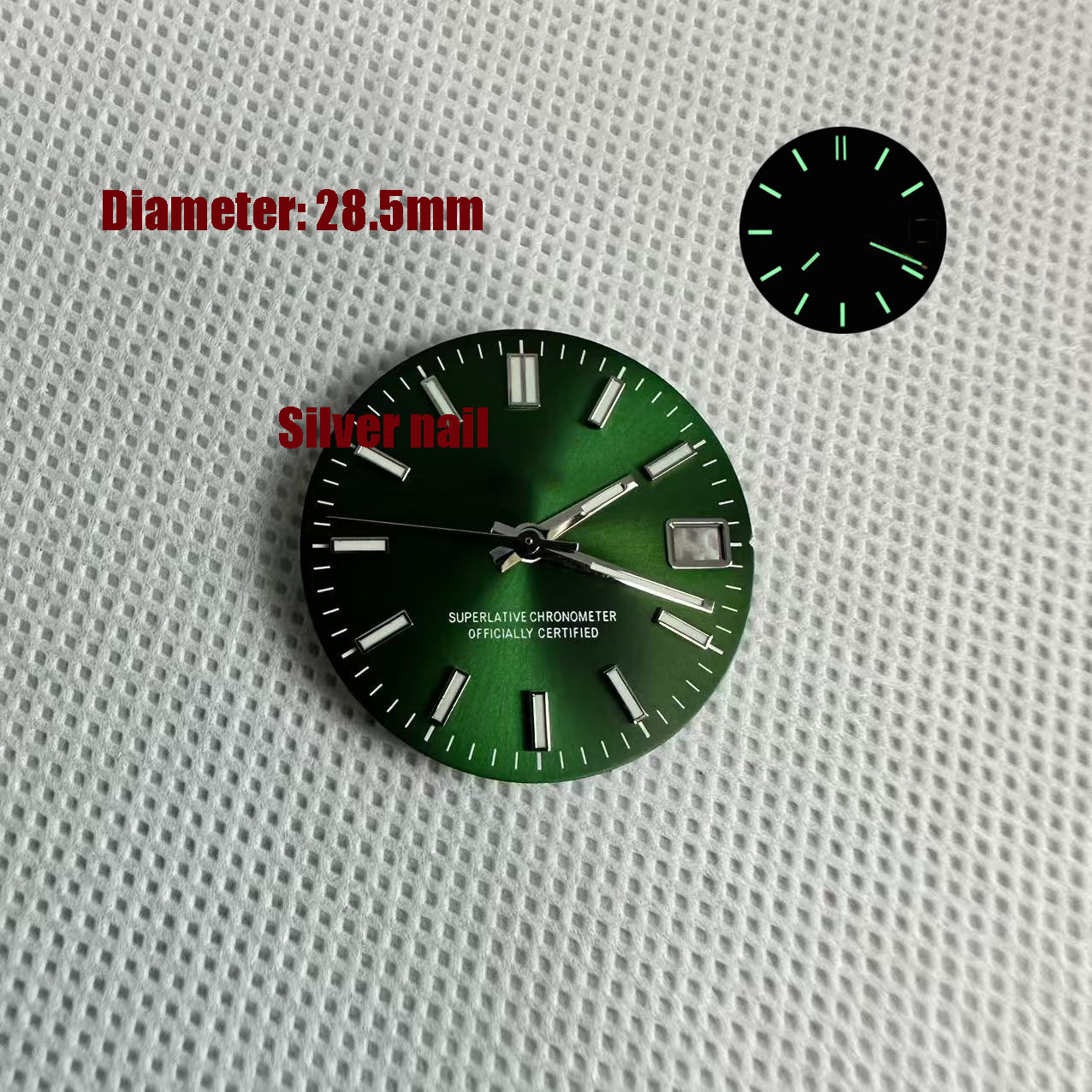 NH35 S Logo Date Green 28.5mm  - đánh giá và giá Reel Case